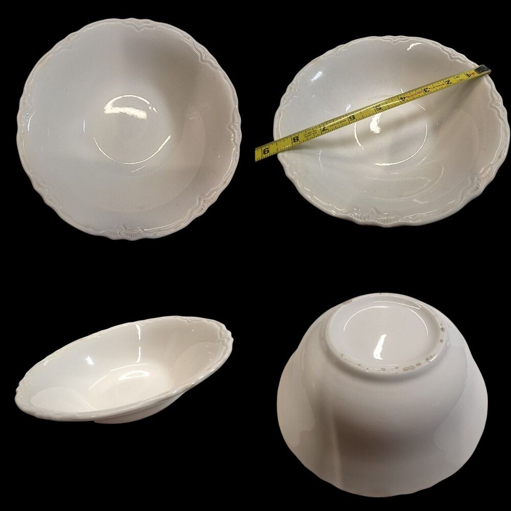 Vintage Beautiful Unbranded Soup Bowl 8.5" Fine China White Ivory Color